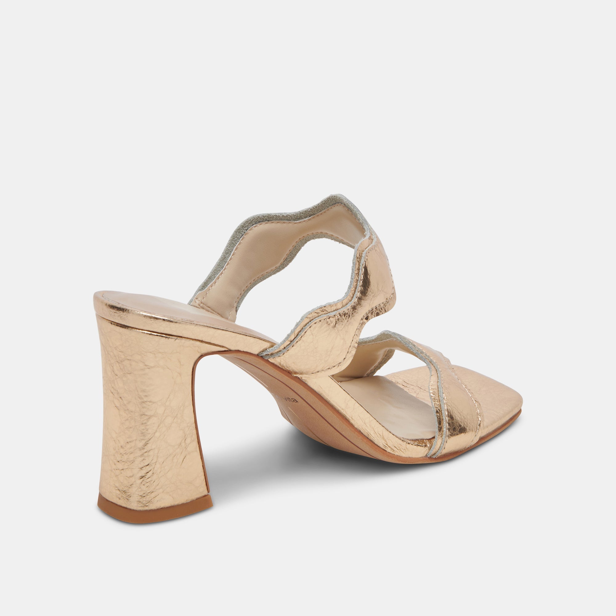 ILVA HEELS GOLD DISTRESSED LEATHER - re:vita