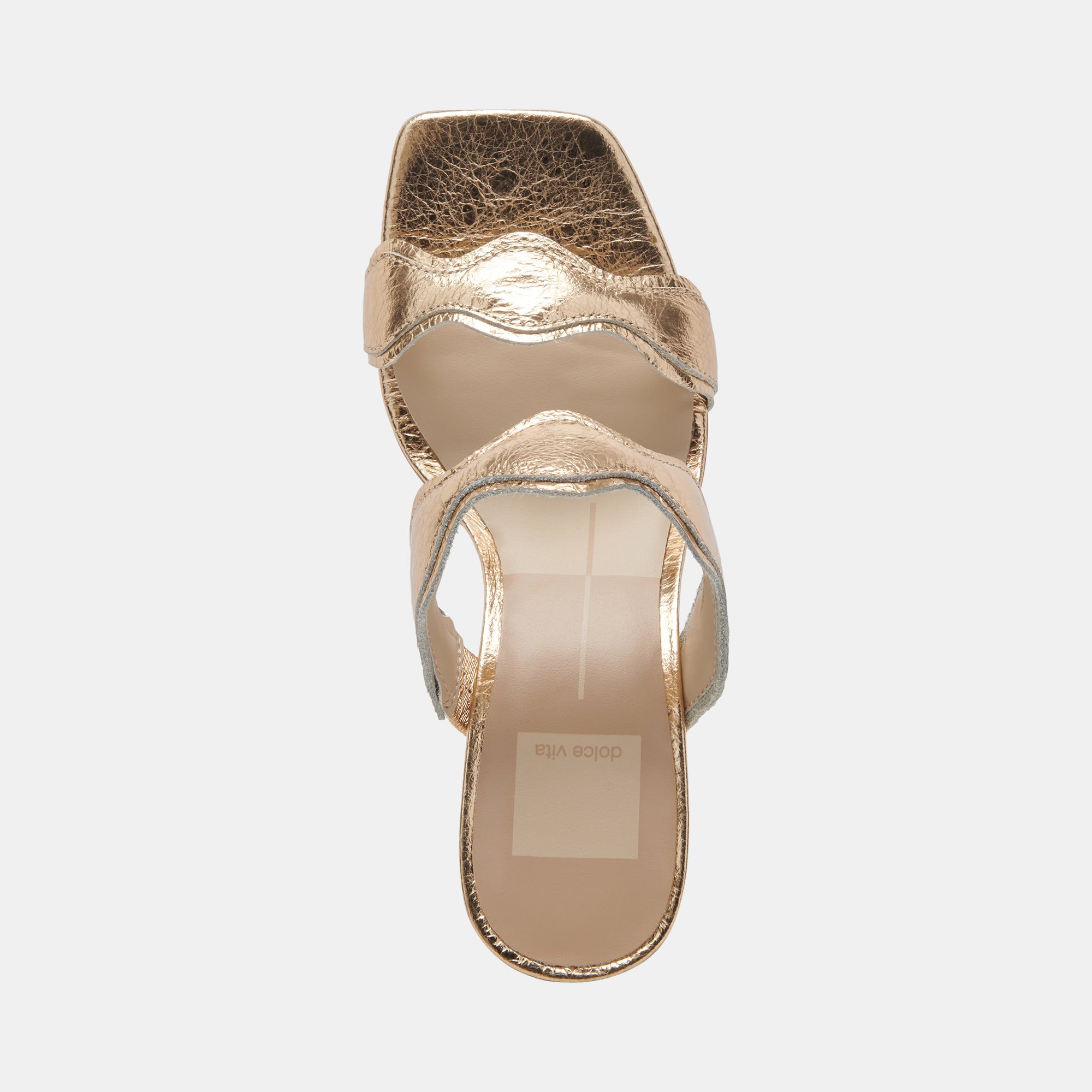 ILVA HEELS GOLD DISTRESSED LEATHER - re:vita