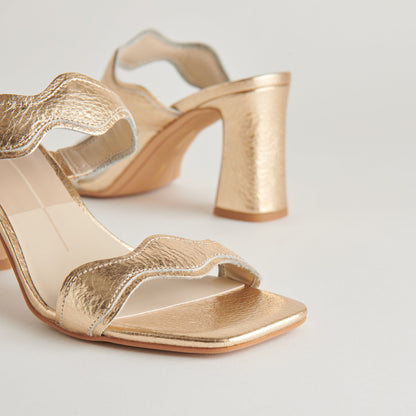 ILVA HEELS GOLD DISTRESSED LEATHER - re:vita