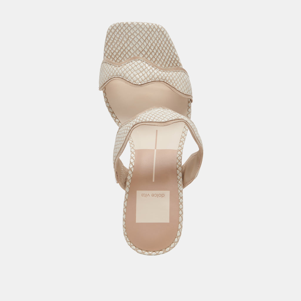 ILVA HEELS WHITE NATURAL EMBOSSED LEATHER - image 8
