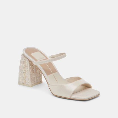 JEMMY PEARL HEELS VANILLA SILK - re:vita