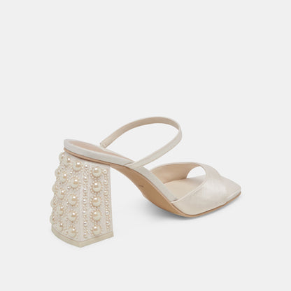 JEMMY PEARL HEELS VANILLA SILK - re:vita