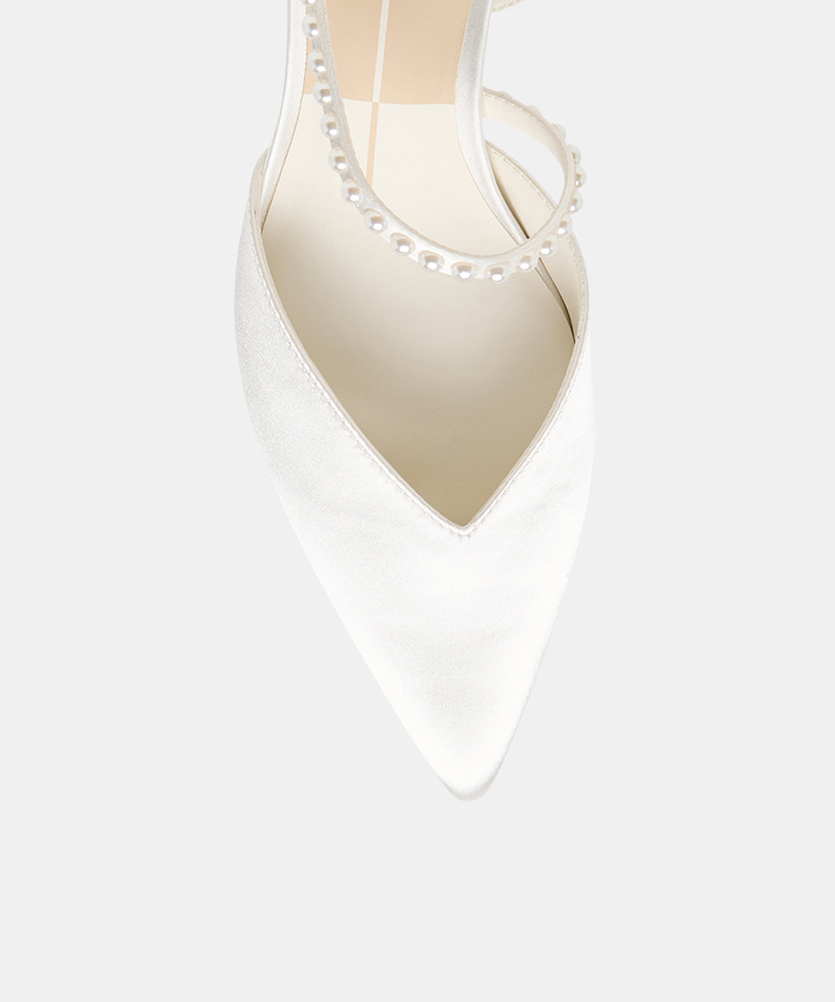 KAMRA PEARL MID HEELS TRUE WHITE SATIN - view 4