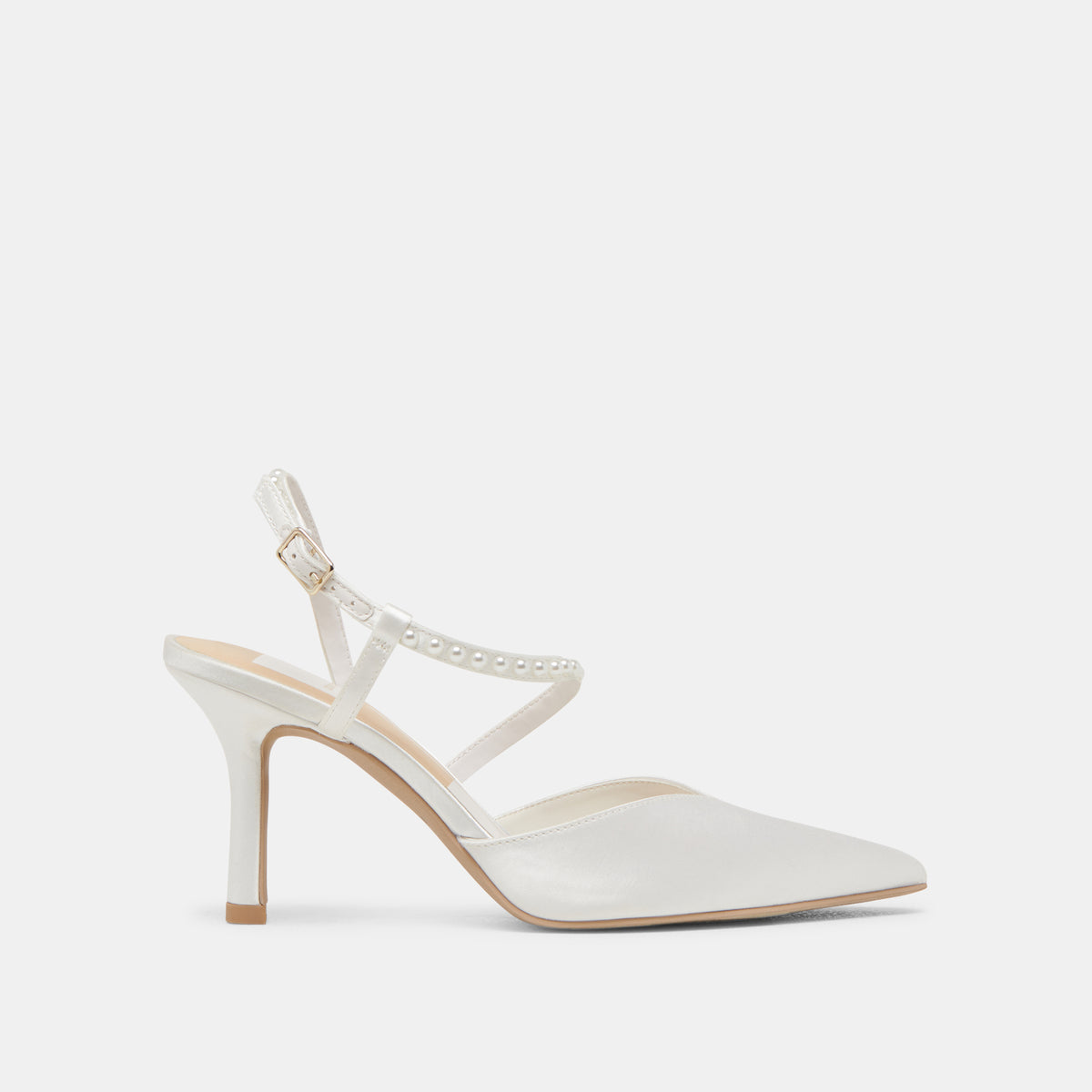 KAMRA PEARL HEELS TRUE SATIN