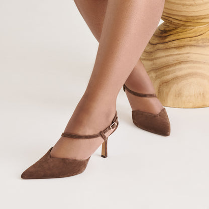 KAMRA HEELS DK BROWN SUEDE