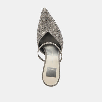 KANIKA CRYSTAL HEELS GUNMETAL FABRIC - re:vita