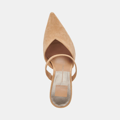 KANIKA HEELS TAN SUEDE - re:vita