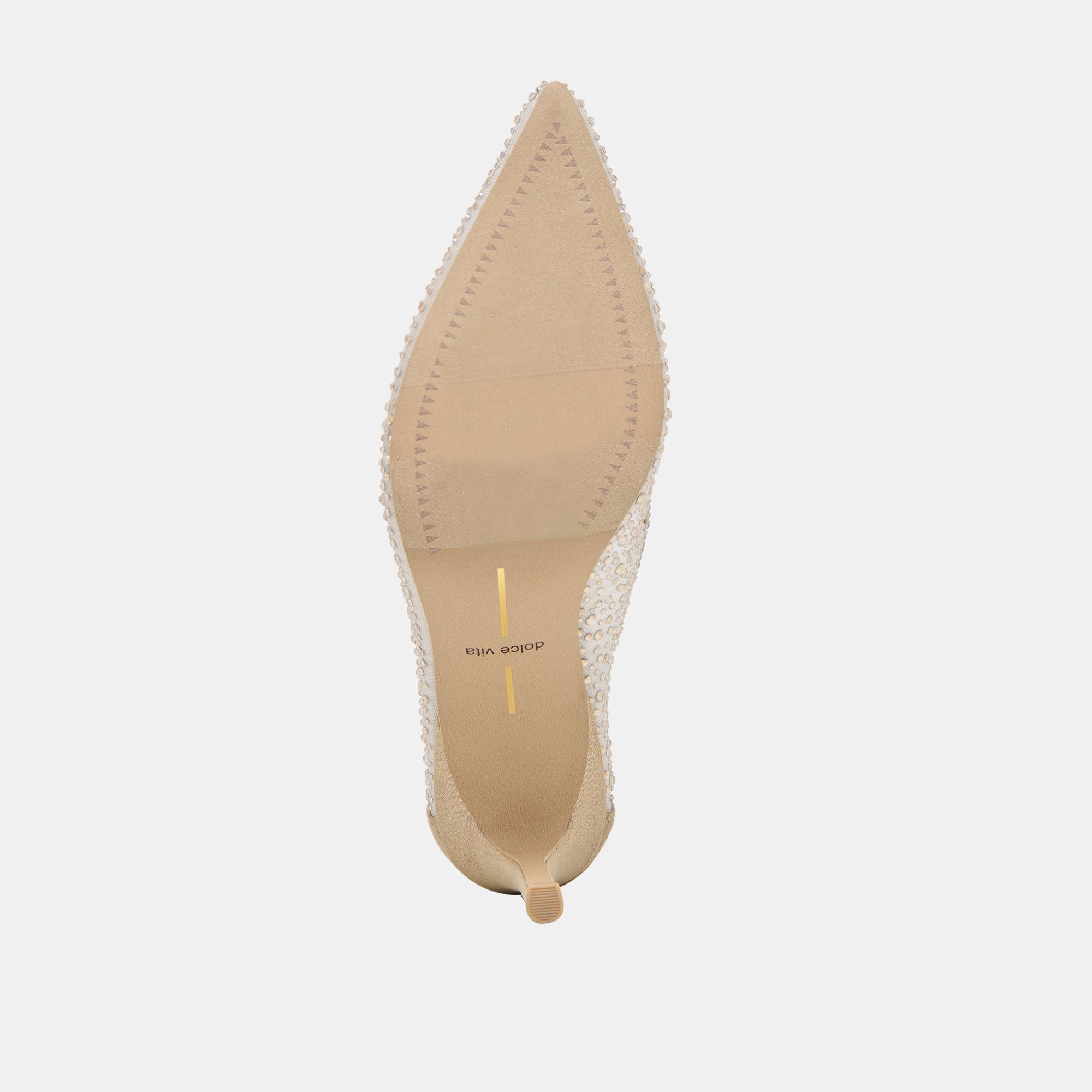KASHE CRYSTAL HEELS LT GOLD MESH
