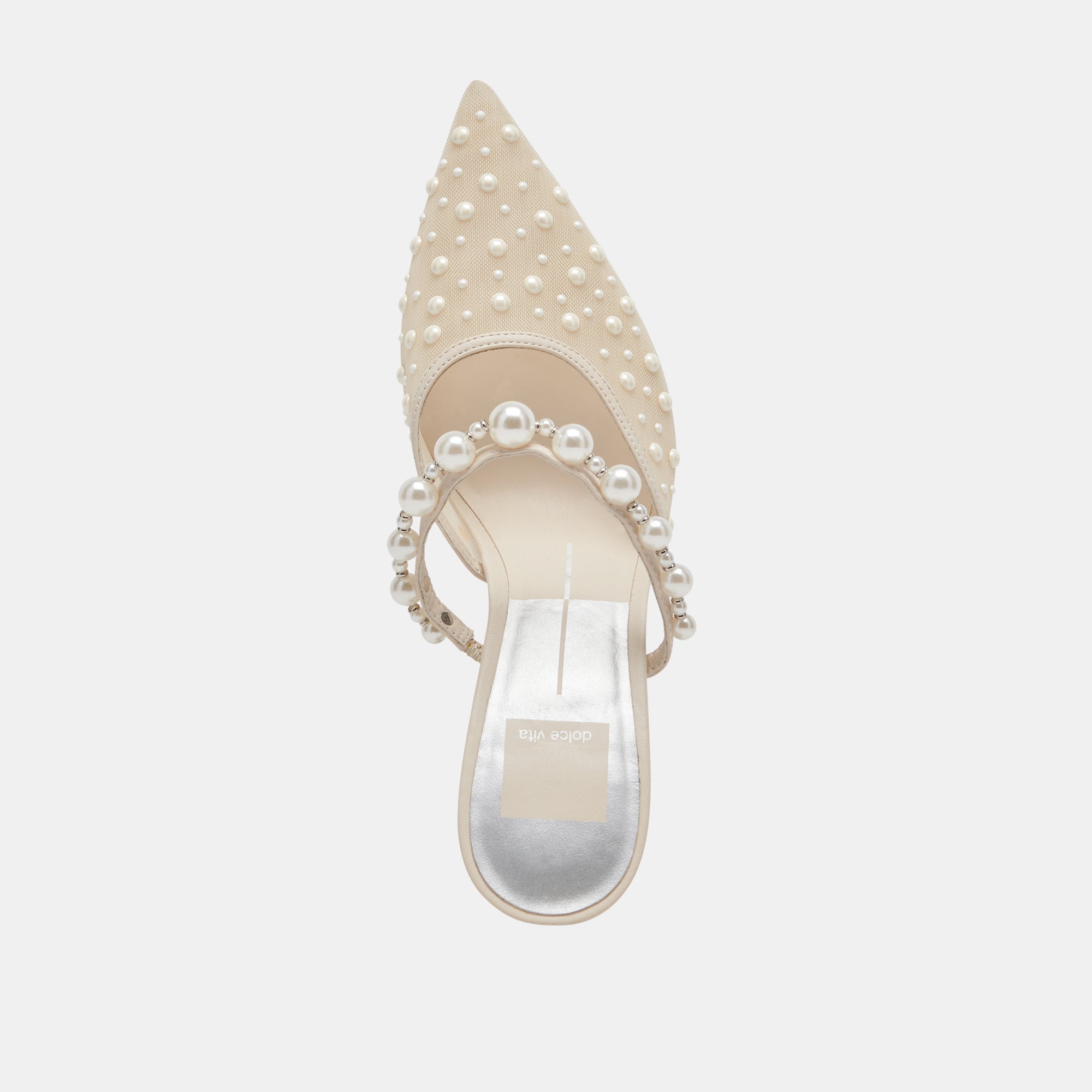 KATIK PEARL HEELS IVORY MESH - re:vita