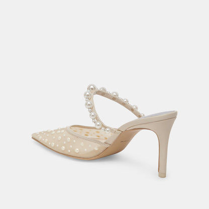 KATIK PEARL HEELS IVORY MESH - re:vita