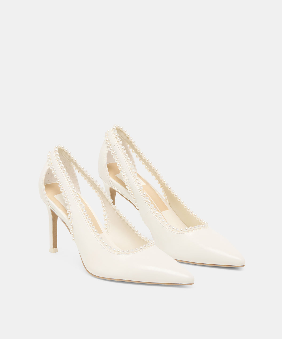 KELSON PEARL HEELS TRUE WHITE LEATHER - view 2