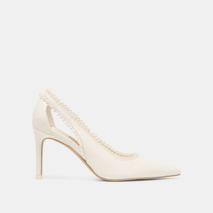 KELSON PEARL HEELS TRUE WHITE LEATHER