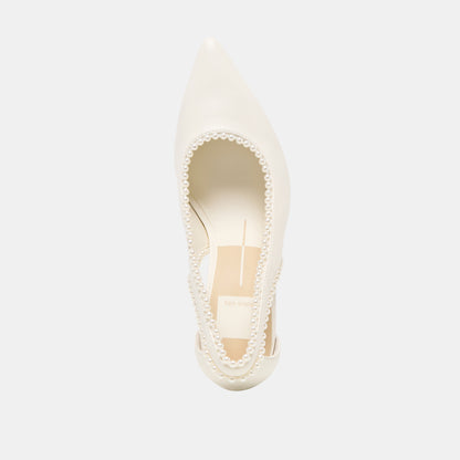 KELSON PEARL HEELS TRUE WHITE LEATHER
