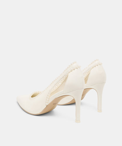 KELSON PEARL HEELS TRUE WHITE LEATHER