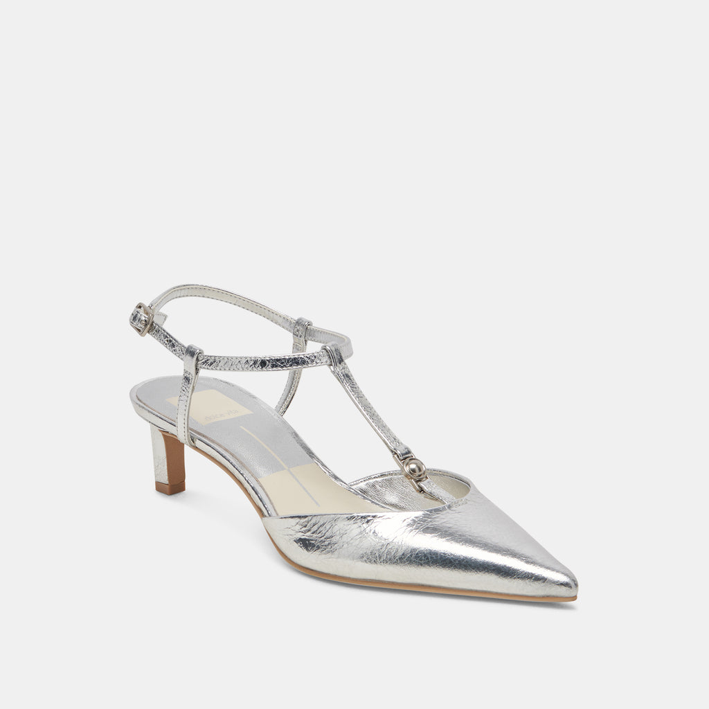 LAVON HEELS SILVER DISTRESSED LEATHER - image 2