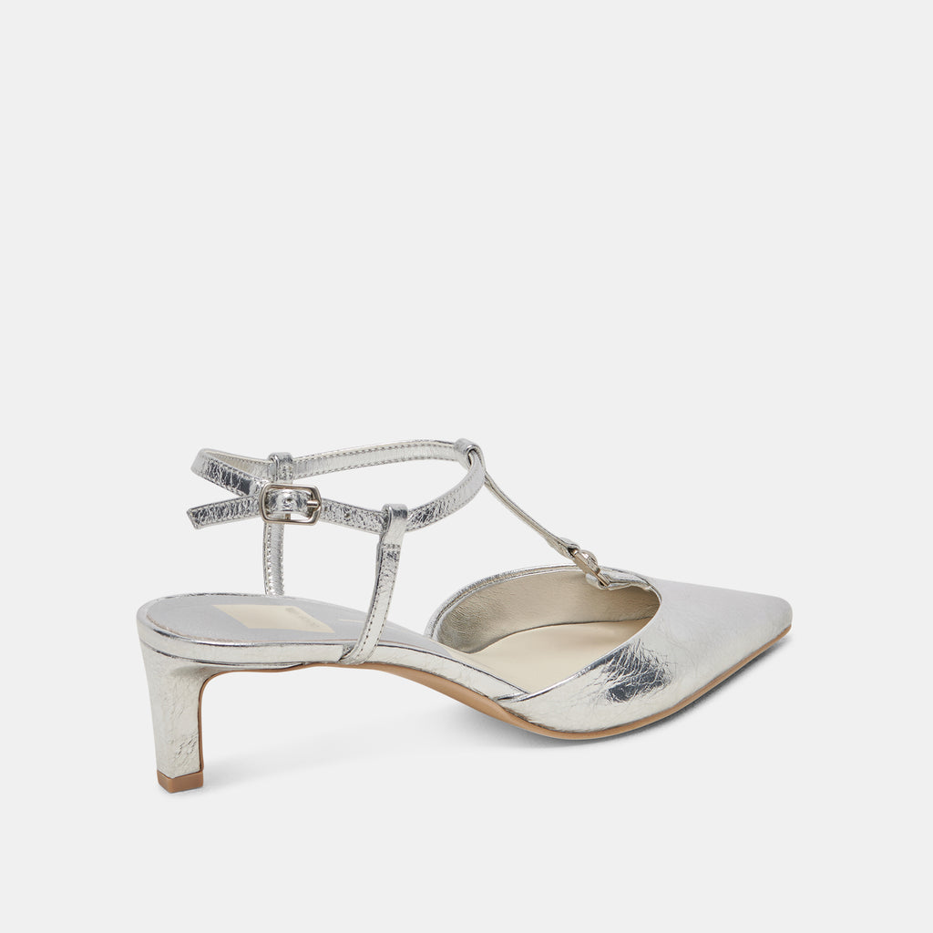 LAVON HEELS SILVER DISTRESSED LEATHER - image 3
