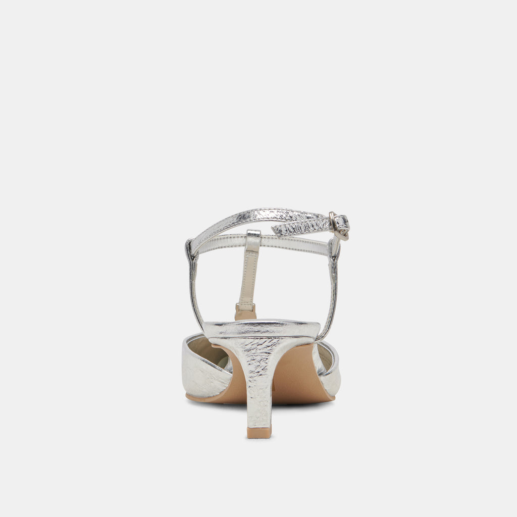 LAVON HEELS SILVER DISTRESSED LEATHER – Dolce Vita