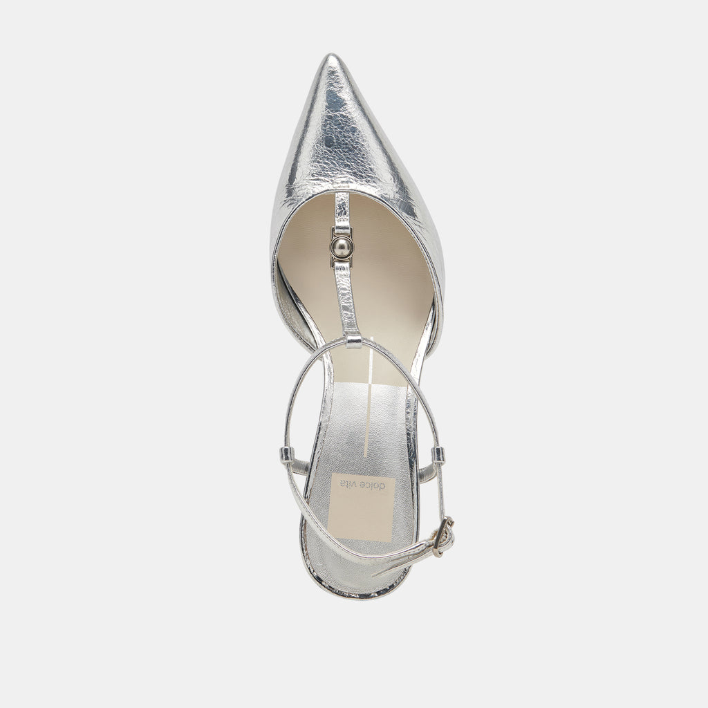 LAVON HEELS SILVER DISTRESSED LEATHER - image 8