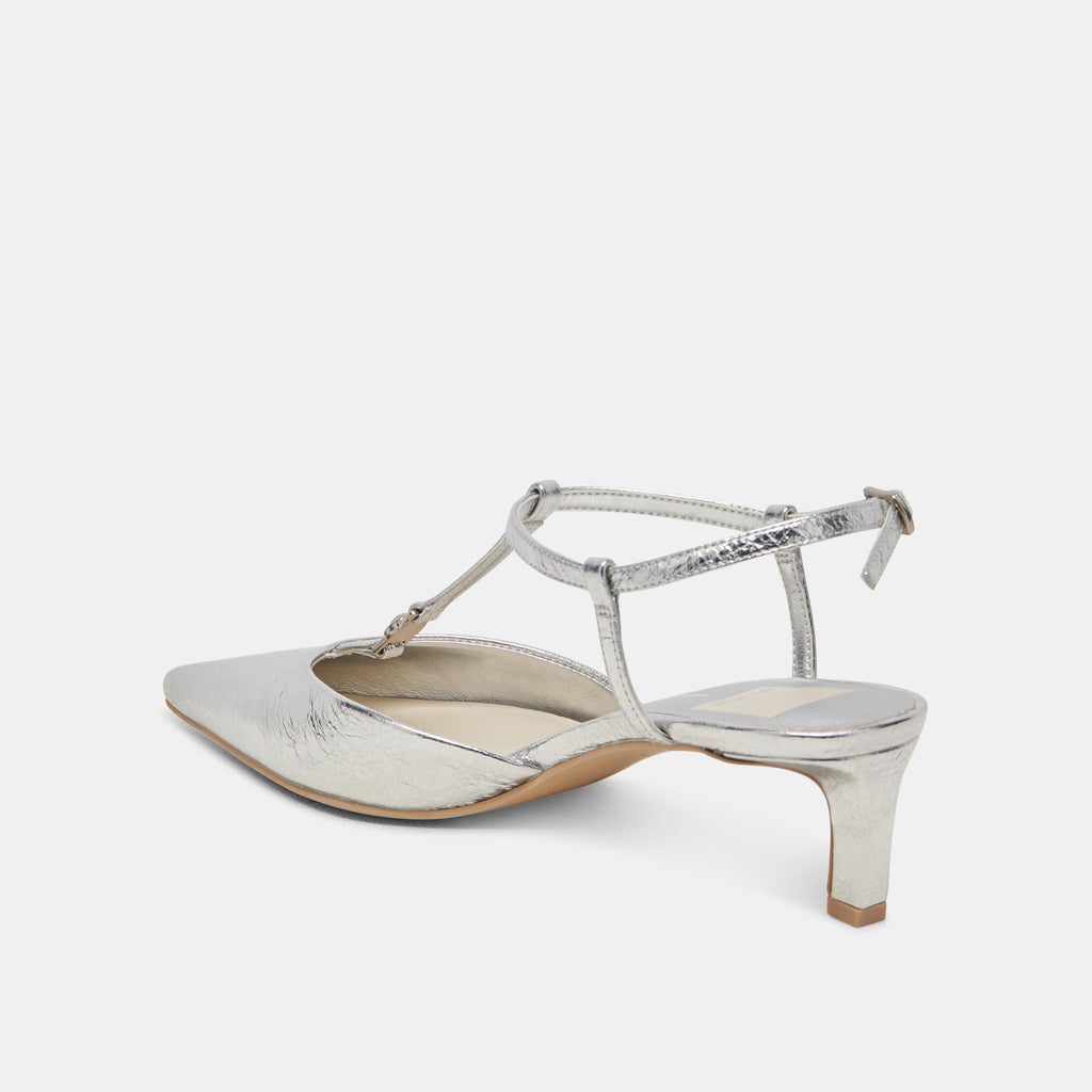 LAVON HEELS SILVER DISTRESSED LEATHER - image 5