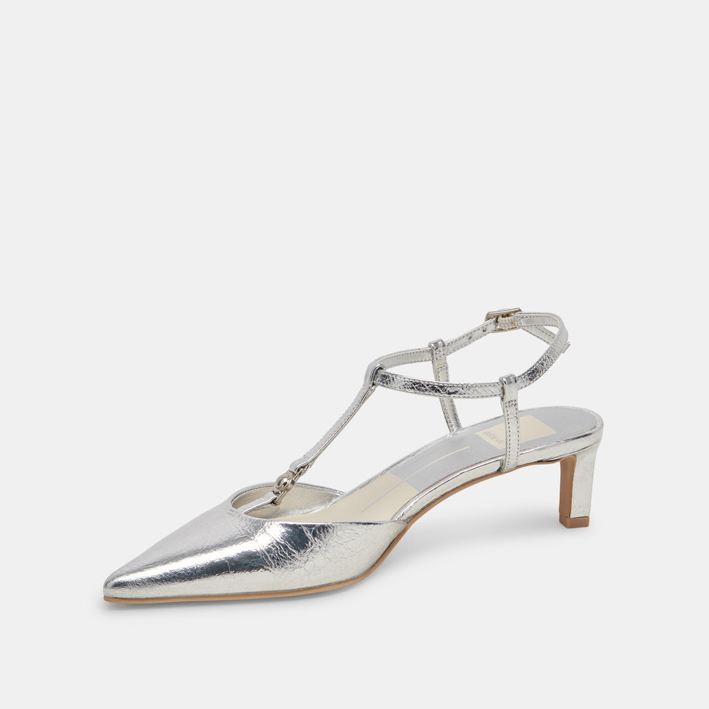 LAVON HEELS SILVER DISTRESSED LEATHER - image 4