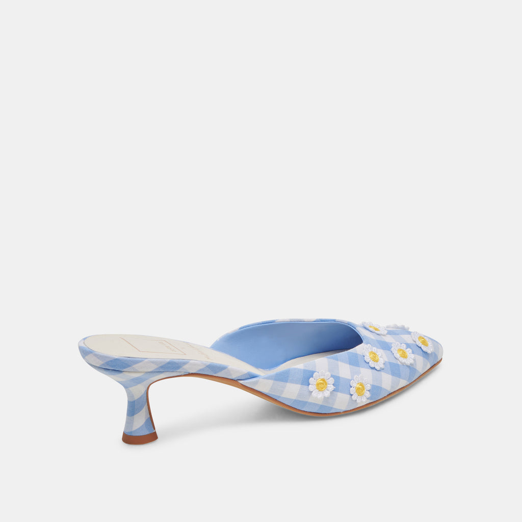LILOU HEELS WHITE BLUE GINGHAM - image 3
