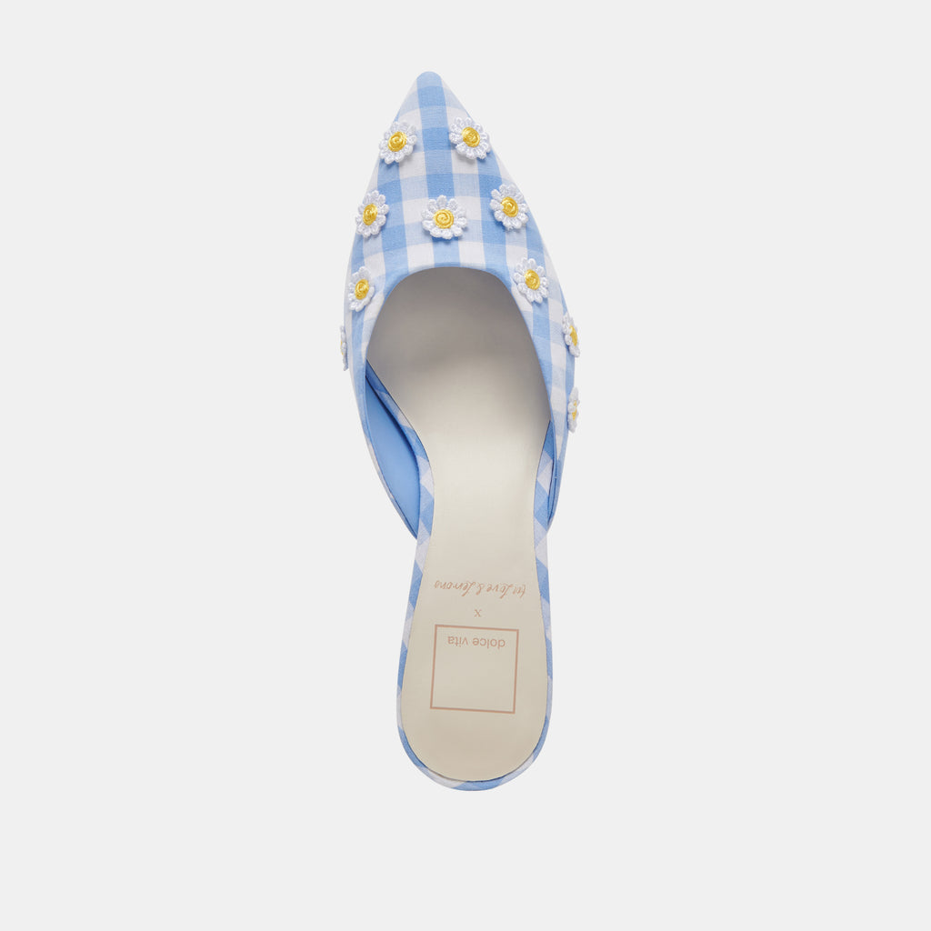 LILOU HEELS WHITE BLUE GINGHAM - image 8