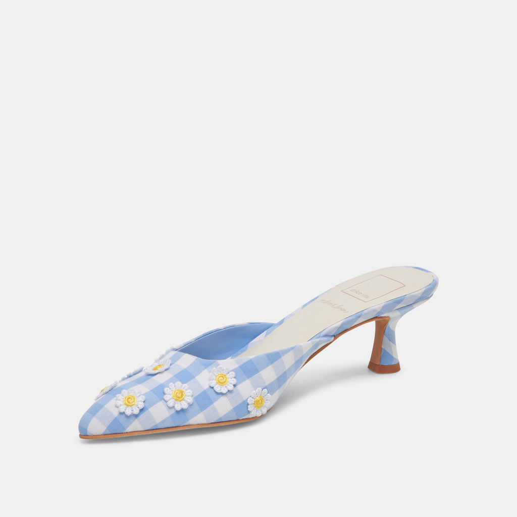 LILOU HEELS WHITE BLUE GINGHAM - image 4