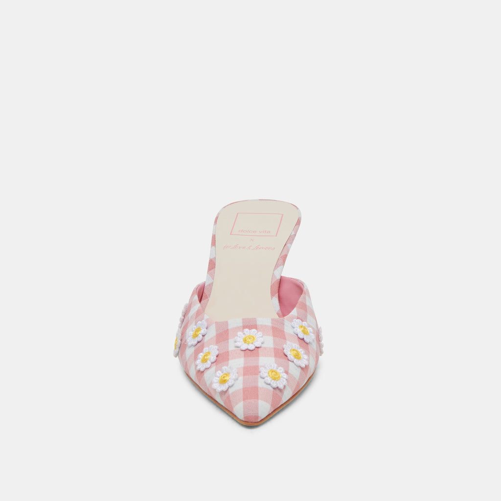 LILOU HEELS WHITE PINK GINGHAM - image 9