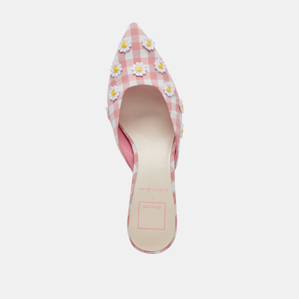 LILOU HEELS WHITE PINK GINGHAM - image 11