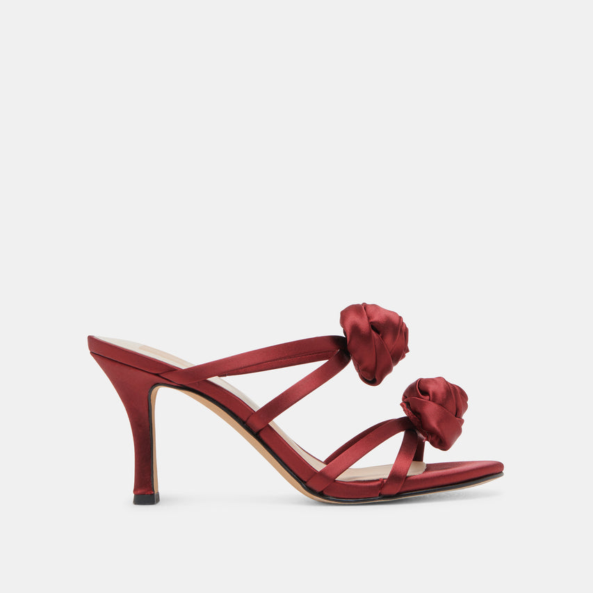 LINZY HEELS WINE SATIN