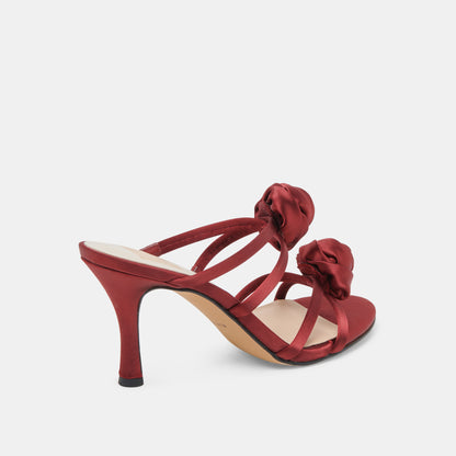 LINZY HEELS WINE SATIN
