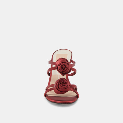 LINZY HEELS WINE SATIN