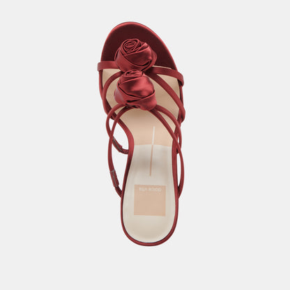 LINZY HEELS WINE SATIN