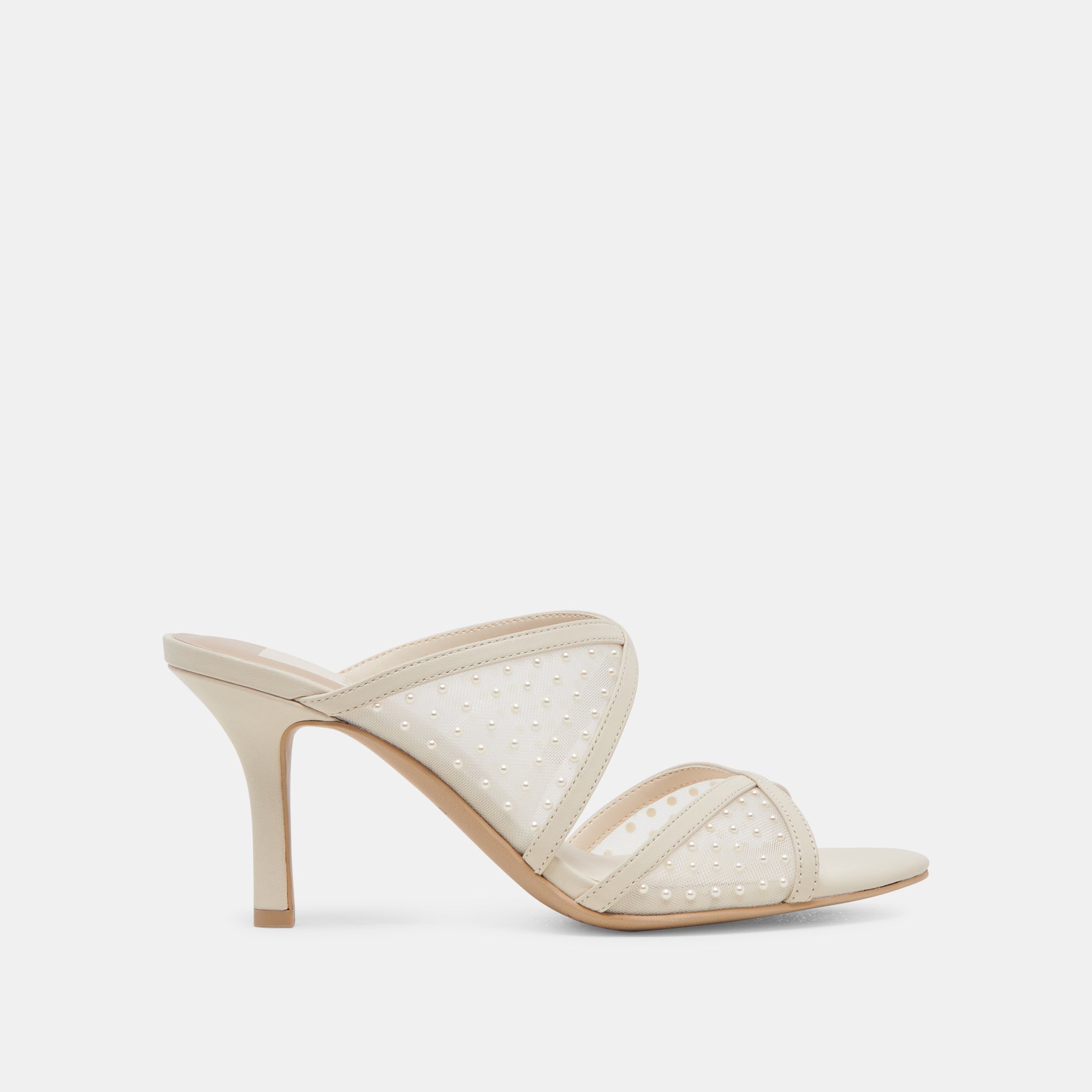 MANDEL PEARL HEELS IVORY MESH - re:vita