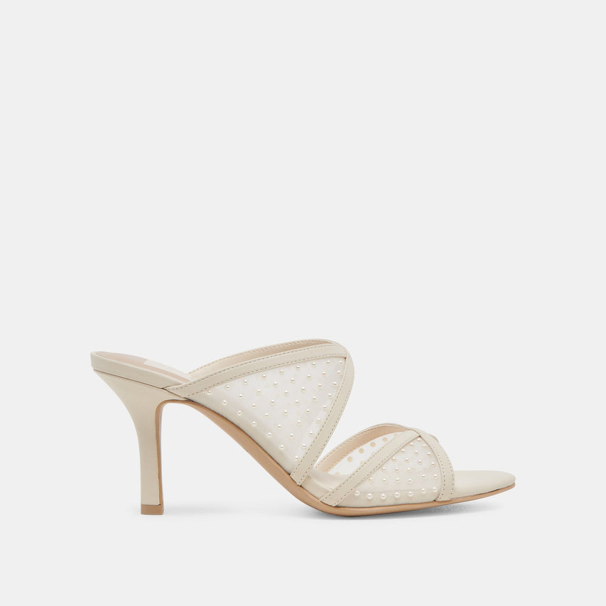 MANDEL PEARL HEELS IVORY MESH - re:vita