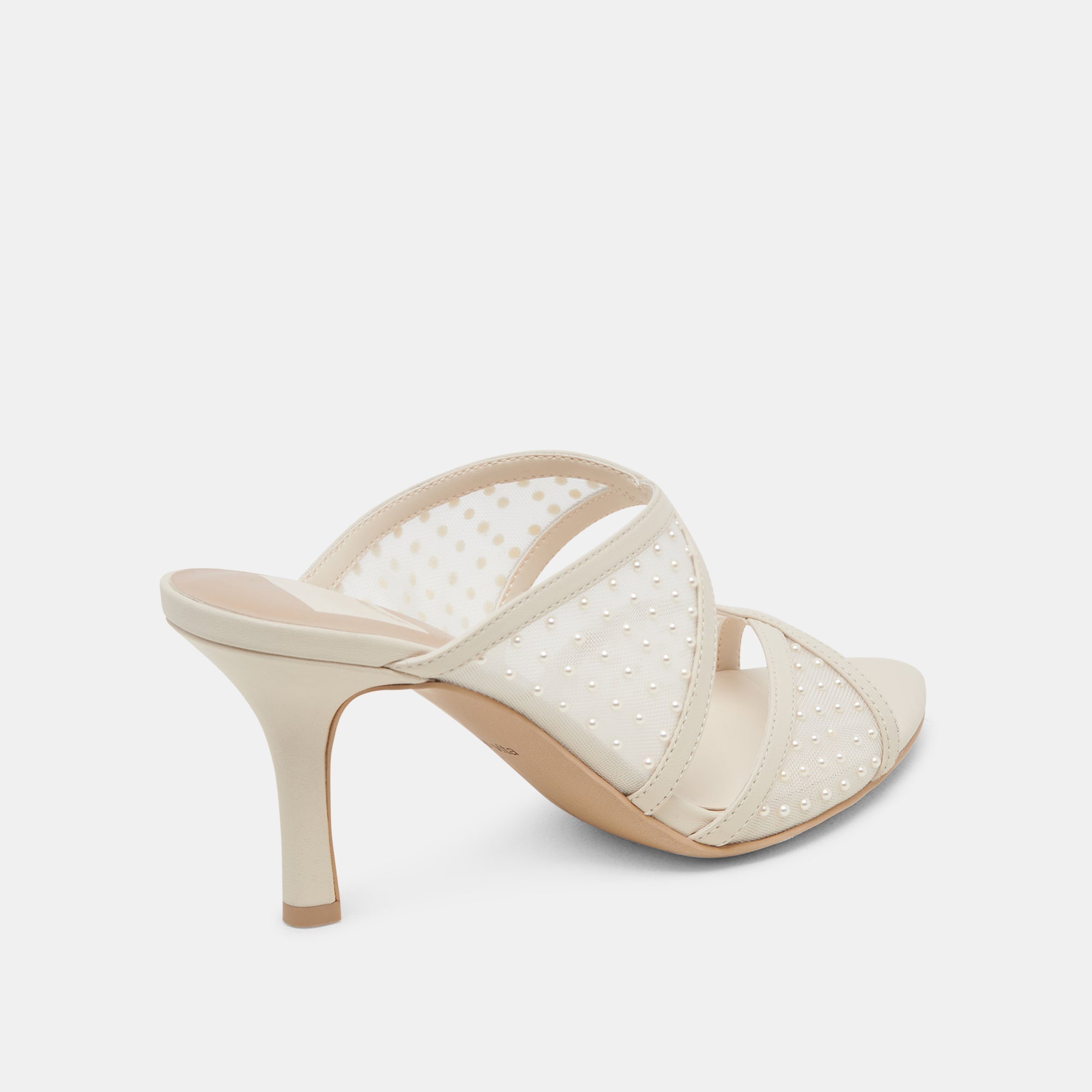 MANDEL PEARL HEELS IVORY MESH - re:vita