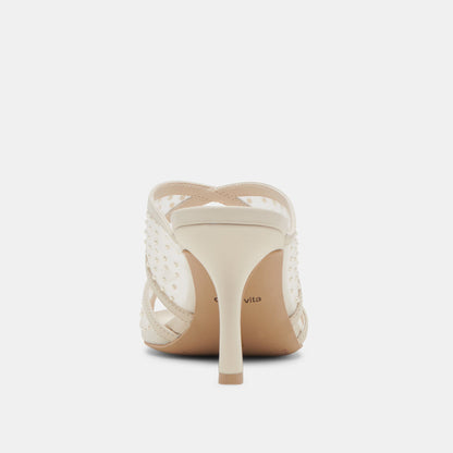 MANDEL PEARL HEELS IVORY MESH - re:vita