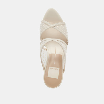 MANDEL PEARL HEELS IVORY MESH - re:vita