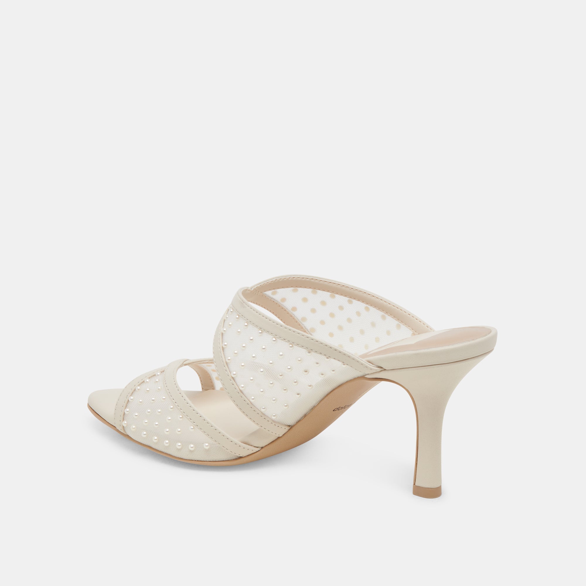 MANDEL PEARL HEELS IVORY MESH - re:vita