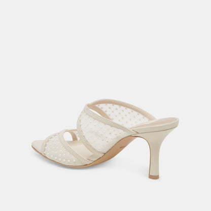 MANDEL PEARL HEELS IVORY MESH - re:vita