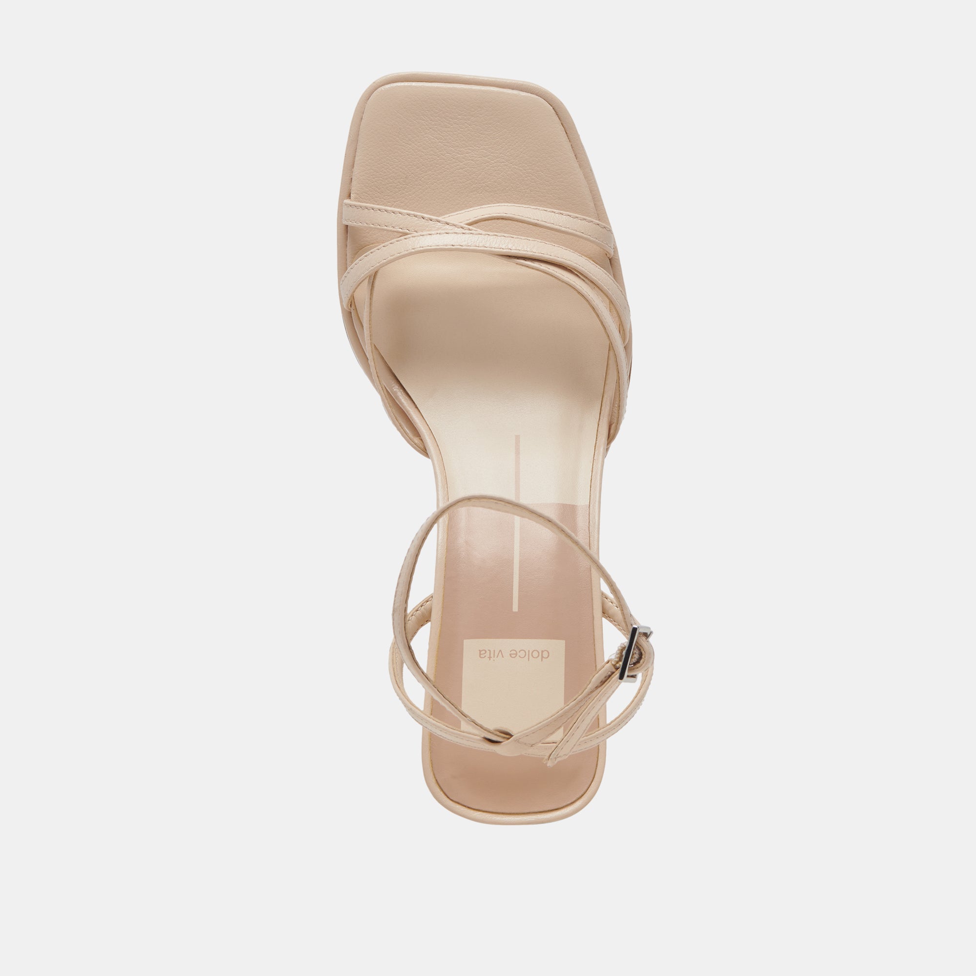 MANJI WIDE HEELS BONE PATENT LEATHER