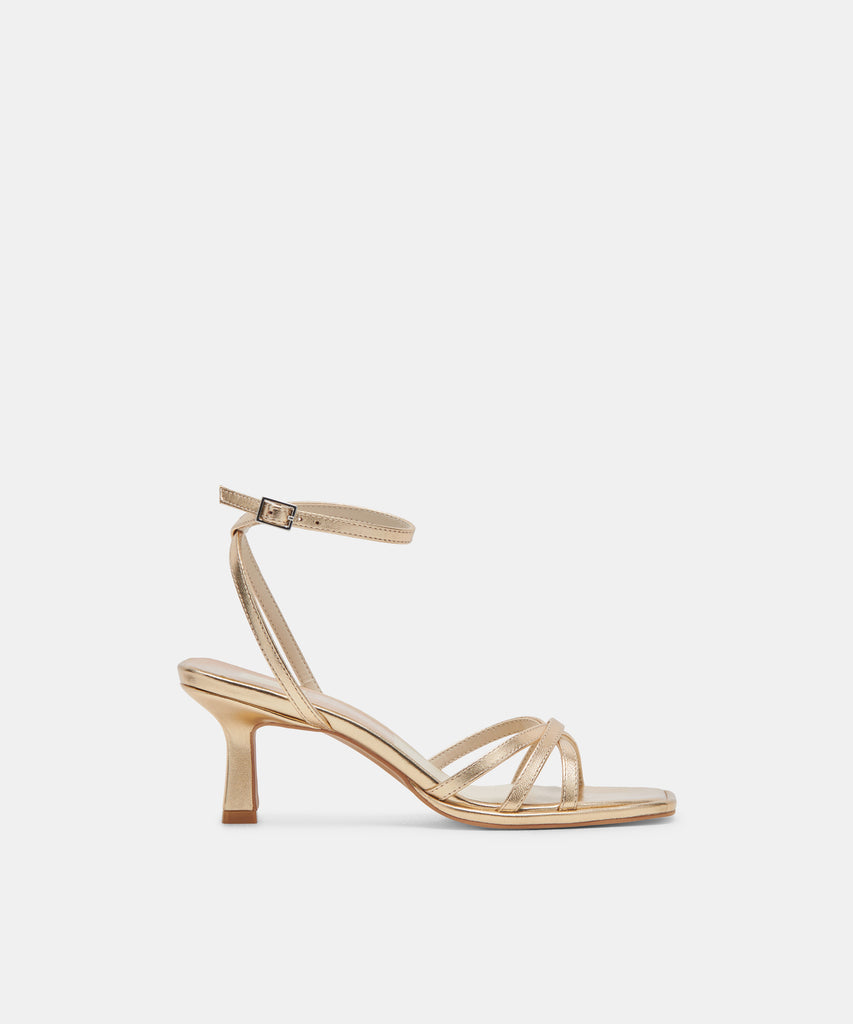 Manji Light Gold Metallic Leather Heels | Dolce Vita