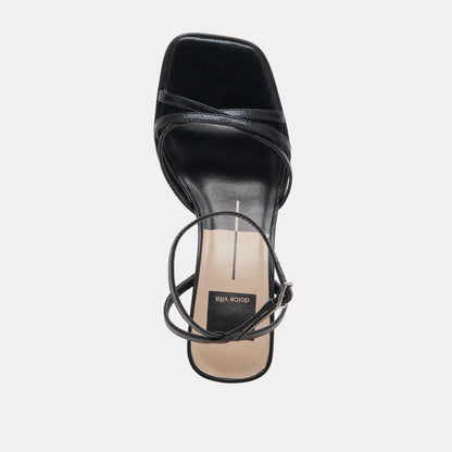 MANJI WIDE HEELS MIDNIGHT PATENT LEATHER