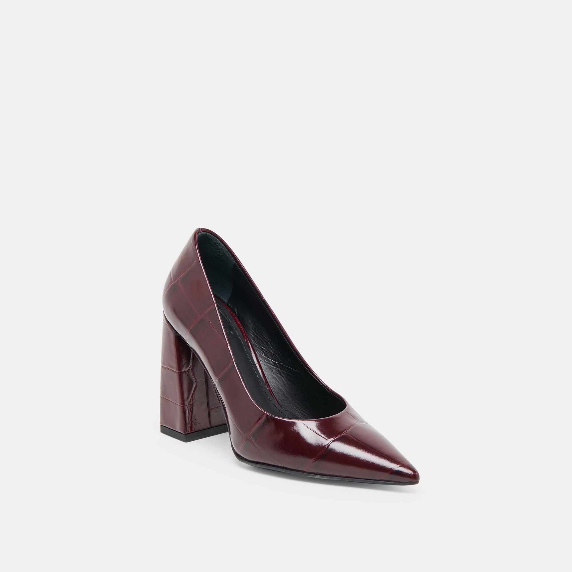 Misty Heels in Burgundy Croco Embossed Leather | Size 9 | By Dolce Vita Misty Heels in Burgundy Croco Embossed Leather | Size 9 | By Dolce Vita