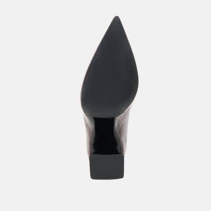 MISTY HEELS BURGUNDY CROCO EMBOSSED LEATHER