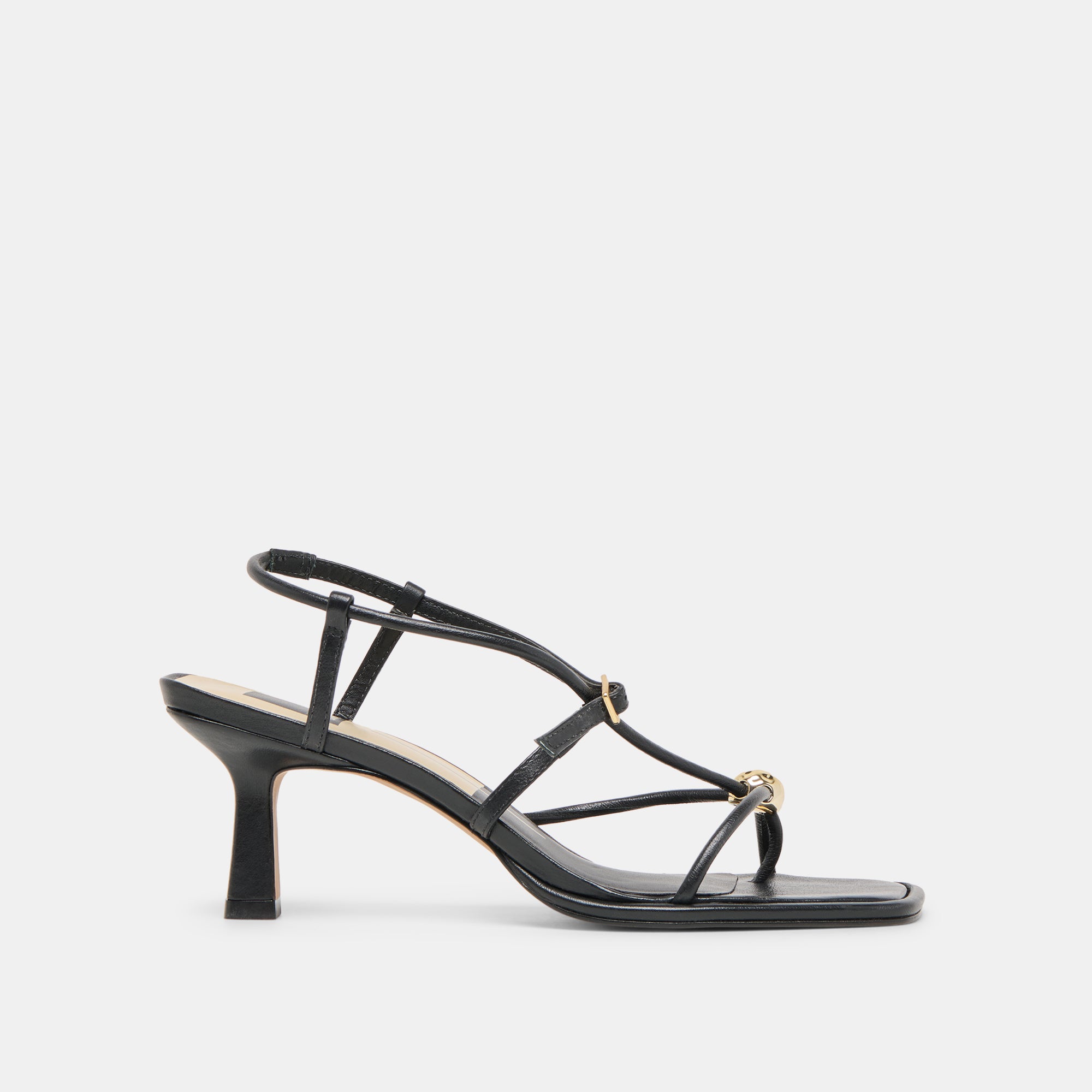 Manji Wide Black Leather Heels | Dolce Vita