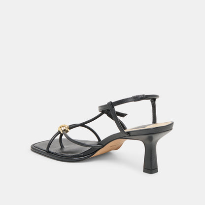 MYLEE HEELS BLACK LEATHER