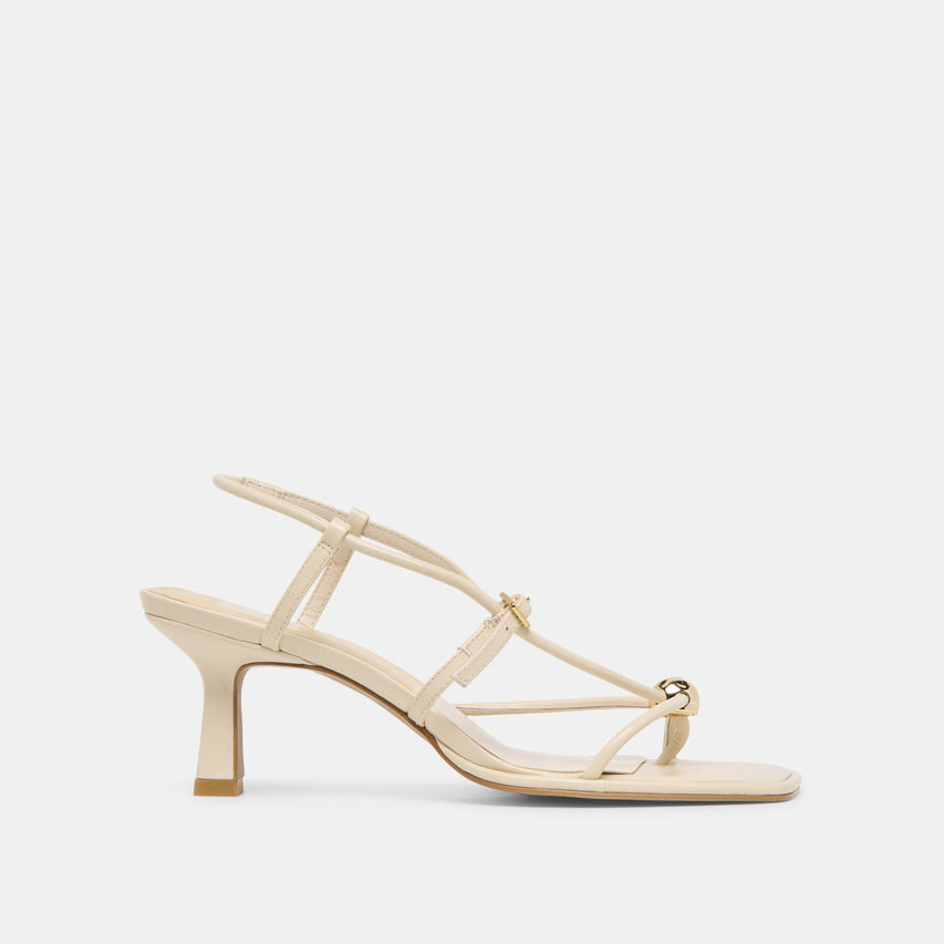 Manji Wide Creme Leather Heels | Dolce Vita