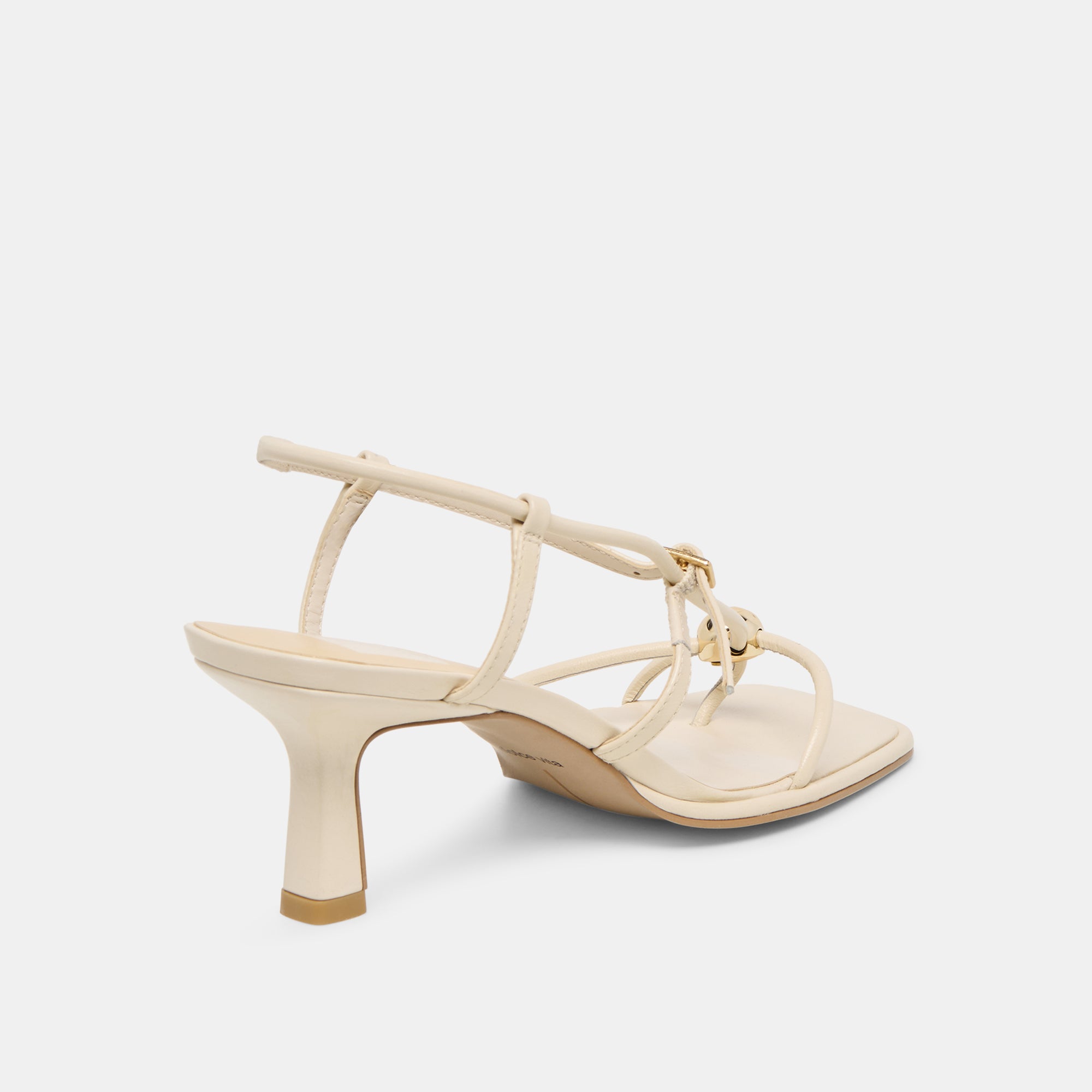 MYLEE WIDE HEELS CREME LEATHER