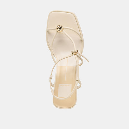 MYLEE WIDE HEELS CREME LEATHER